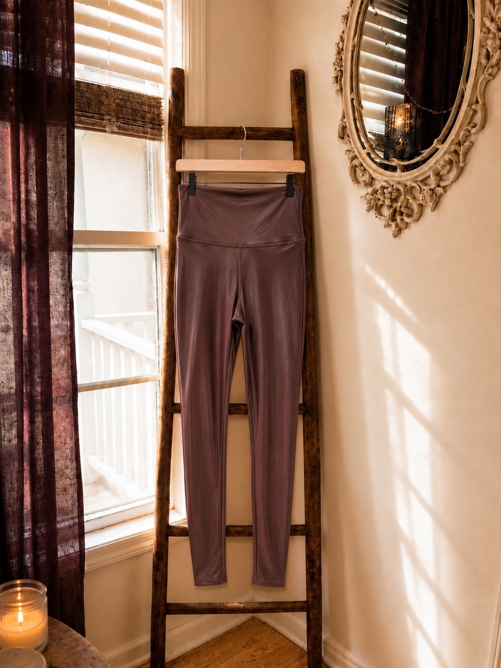 SPANX Faux Leather Leggings Rich Brown